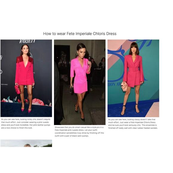 Fete Imperiale Chloris Dress Pink Tuxedo Dress Event Met Gala Red Carpet US4 - Picture 3 of 9